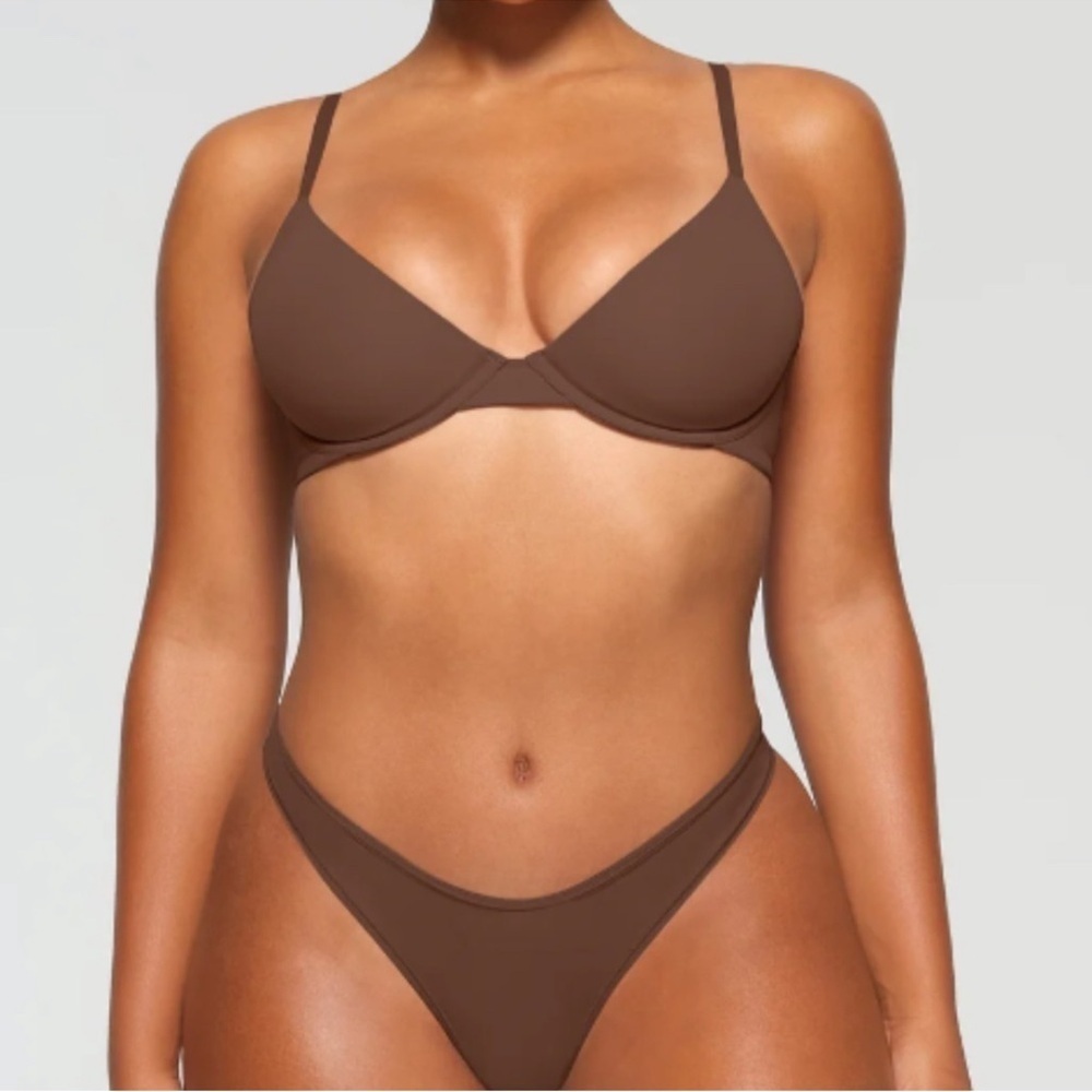 SKIMS Fits Everybody Scoop Plunge‎ Bra BR-UWR-1997 Jasper Size 34C - Picture 3 of 4